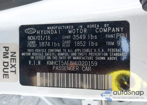 2017 Hyundai Accent Se from USA, damaged, VIN KMHCT5AE8HU320159